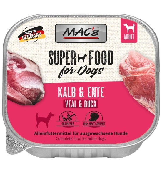 MAC`s консервы для собак ТЕЛЯТИНА И УТКА