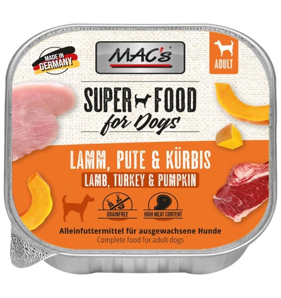 MAC`s консервы для собак БАРАНИНА, ИНДЕЙКА И ТЫКВА