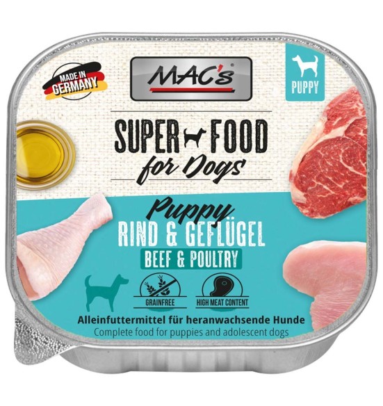 MAC`s консервы для щенков ТЕЛЯТИНА И ДОМАШНЯЯ ПТИЦА