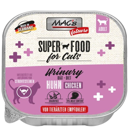 MAC`s консервы для кошек VETCARE при лечении и профилактике мочекаменной болезни с КУРЯТИНОЙ MAC`s консервы для кошек VETCARE при лечении и профилактике мочекаменной болезни с КУРЯТИНОЙ