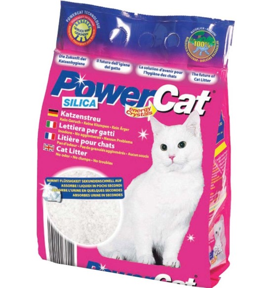 Kassiliiv silikageelist, valgete kristallidega, naturaalne PowerCat Silica Energy Crystals