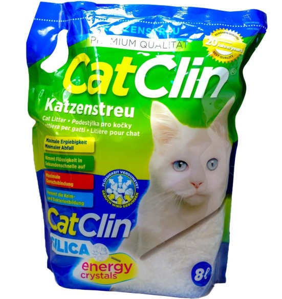 Kassiliiv silikageelist, valgete kristallidega, naturaalne CatClin Silica Energy Crystals