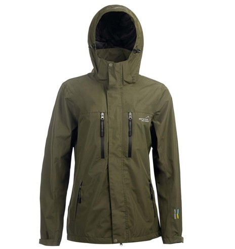 Дождевик для женщин, водонепроницаемый и дышащий, оливково-зеленый Rain Jacket (Arrak Outdoor)