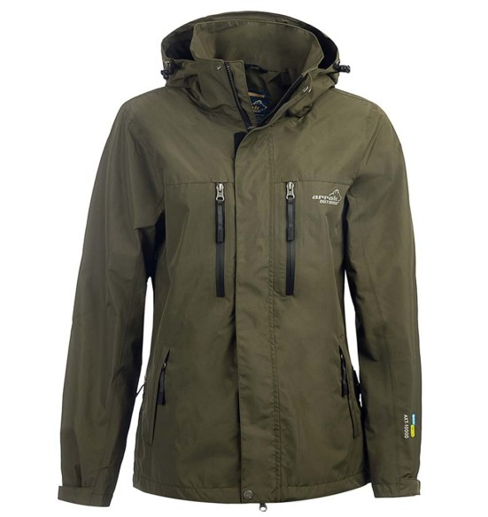 Дождевик для женщин, водонепроницаемый и дышащий, оливково-зеленый Rain Jacket (Arrak Outdoor)