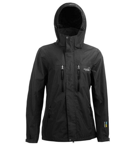 Дождевик для женщин, водонепроницаемый и дышащий, чёрная Rain Jacket (Arrak Outdoor)