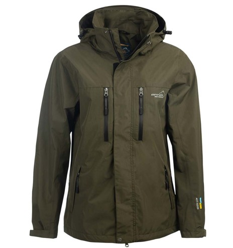 Дождевик для мужчин, водонепроницаемый и дышащий, оливково-зеленый Rain Jacket (Arrak Outdoor)