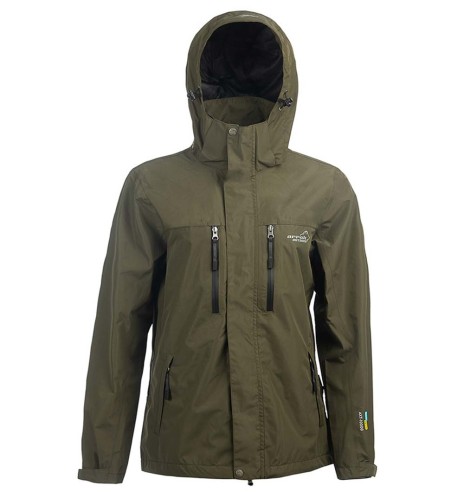 Дождевик для мужчин, водонепроницаемый и дышащий, оливково-зеленый Rain Jacket (Arrak Outdoor)