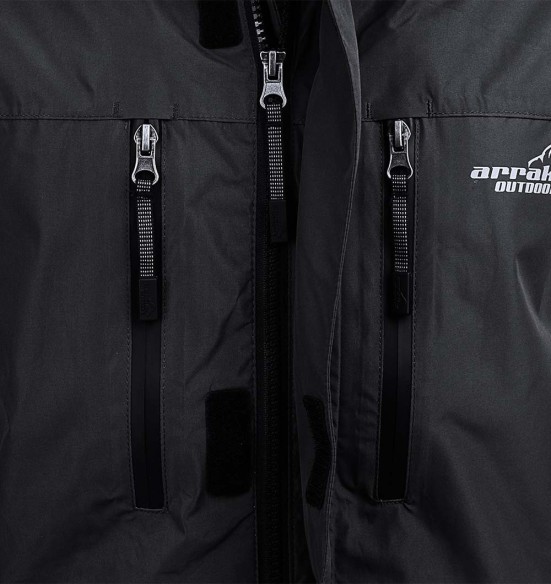 Дождевик для мужчин, водонепроницаемый и дышащий, чёрный Rain Jacket (Arrak Outdoor) Дождевик для мужчин, водонепроницаемый и дышащий, чёрный Rain Jacket (Arrak Outdoor)