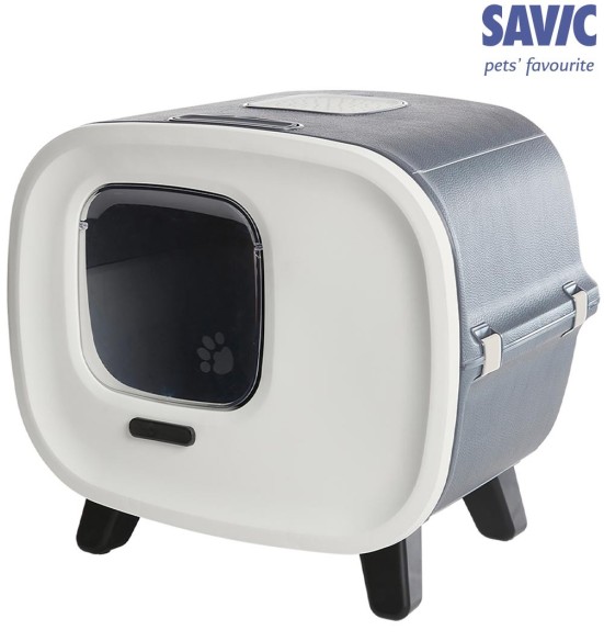 Dekoratiivne liivakast kassile, nahaimitatsiooniga, jalgadel kassitualett Mira De Luxe Toilet Home (Savic)