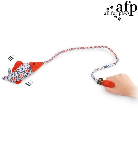 Игрушка интерактивная для кошек, подвижная с воздушным насосом Pop Up Fish (AFP- Vintage)