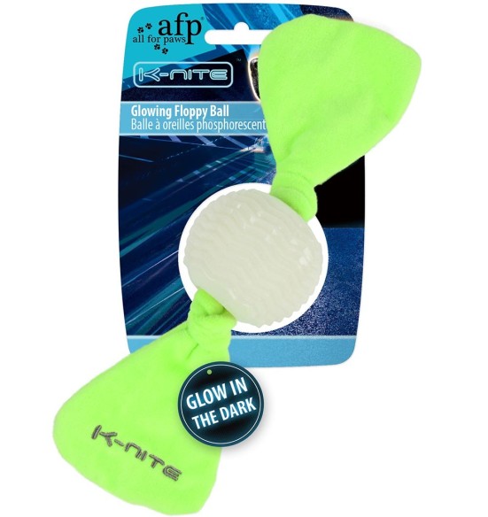 Pimedas helendav mänguasi koerale Glowing Floppy Ball (AFP - K-Nite)
