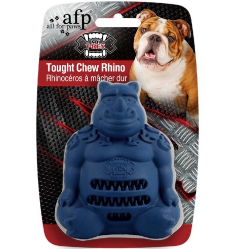 Mänguasi koerale, maiustega täidetav, eriti vastupidavast kummist Tought Chew Rhino - M (AFP - My T-Rex)