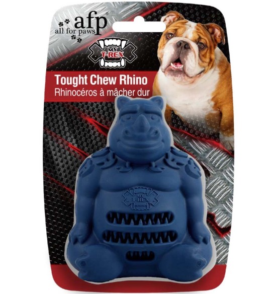 Mänguasi koerale, maiustega täidetav, eriti vastupidavast kummist Tought Chew Rhino - M (AFP - My T-Rex)