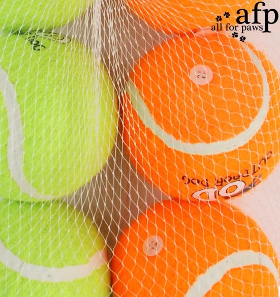 Игрушка для собак, теннисные мячики с пищалкой 6 шт Squeaking Tennis Ball Orange/Green (AFP - Outdoor Dog)