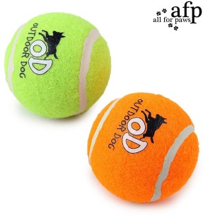 Игрушка для собак, теннисные мячики с пищалкой 6 шт Squeaking Tennis Ball Orange/Green (AFP - Outdoor Dog) 2