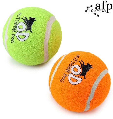 Игрушка для собак, теннисные мячики с пищалкой 6 шт Squeaking Tennis Ball Orange/Green (AFP - Outdoor Dog)