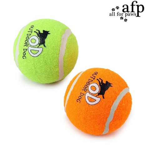 Игрушка для собак, мини теннисные мячики с пищалкой 4 шт Mini Squeaking Tennis Ball Orange/Green (AFP - Outdoor Dog)