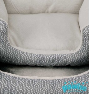 Pehmendusega traksid koerale, must karikakardega Black Daisy (Dogness Elegant Printing)–Pehmendusega–Dogness–Valgekihv 2