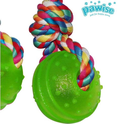 Игрушка для собак, мячики на веревочке TPR 2 Balls with Rope (Pawise)