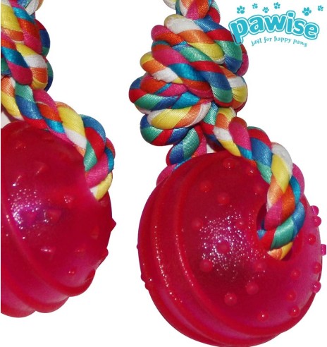 Mänguasi koerale, pallid nööriga TPR 2 Balls with Rope (Pawise)