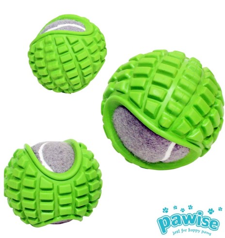 Игрушка для собак, прыгающий теннисный мяч с покрытием TPR Bounce Ball with Tennisball (Pawise)