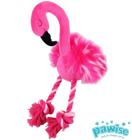 Игрушка для собак - фламинго с ножками-верёвочками с узлами Rope Leg Flamingo (Pawise)