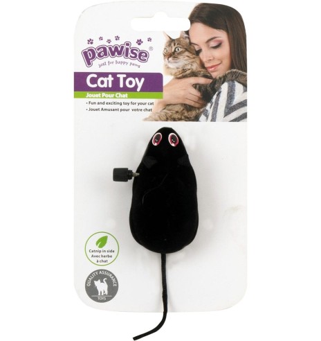 Игрушка для кошек, мышка заводная, черная Clockwork Mouse (Pawise)