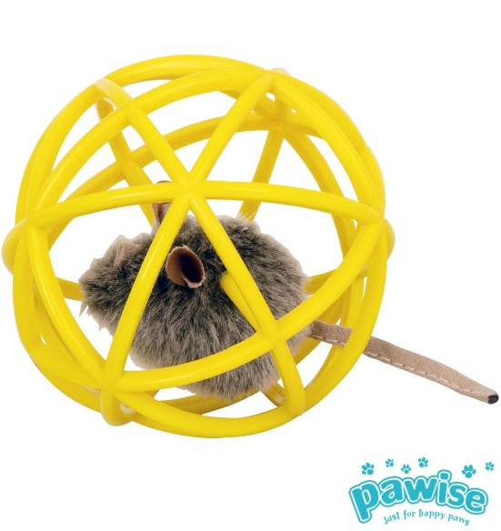 Mänguasi kassile, pall-puur hiirega Cat Cage Ball with Sound Mouse (Pawise)