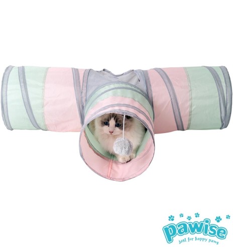 Tunnel kassile, T-kujuline Pet Play Tunnle-3T (Pawise)