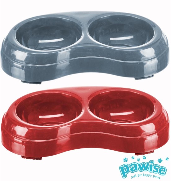 Kaheosaline kauss kassile ja koerale, kaheosaline Pet Double Bowl (Pawise)