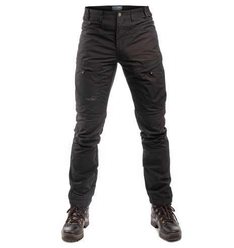 Püksid meestele, stretšpaneelidega ja vetthülgavad, must, Active Stretch (Arrak Outdoor)