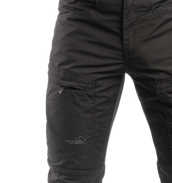 Püksid meestele, stretšpaneelidega ja vetthülgavad, must, Active Stretch (Arrak Outdoor)