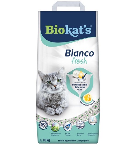 Kassiliiv Biokat's Bianco fresh, с эффектом защиты от запаха и контроля мочи, 10 кг