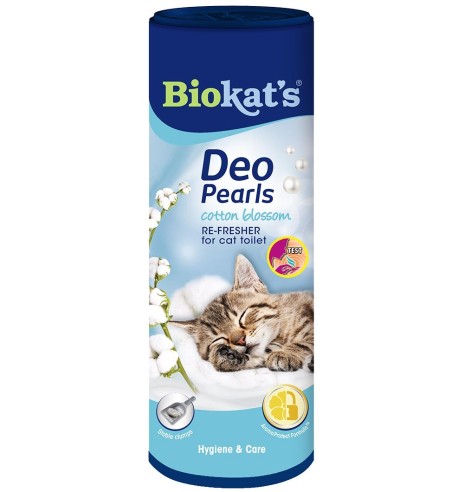 Дезодорант для кошачьих туалетов, с запахом цветов хлопка и эффектом защиты от запаха Biokat's Deo Pearls cotton blossom 700 g