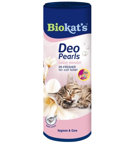 Biokat's kassiliiva lõhnastaja ja värskendaja, looduslikust savist (bentoniidist). Deo Pearls annab kassiliivale meeldiva beebi