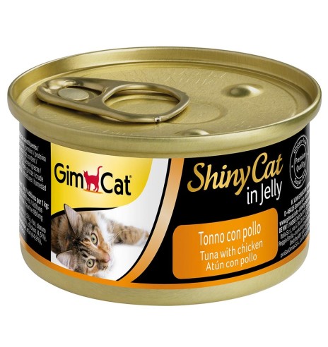 ShinyCat консервированный корм для кошек тунец и курица в желе 70 g (GimCat)