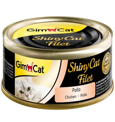 ShinyCat консервированный корм для кошек куриное филе в бульоне 70 g (GimCat)