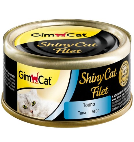ShinyCat консервированный корм для кошек филе тунца в бульоне 70 г (GimCat)