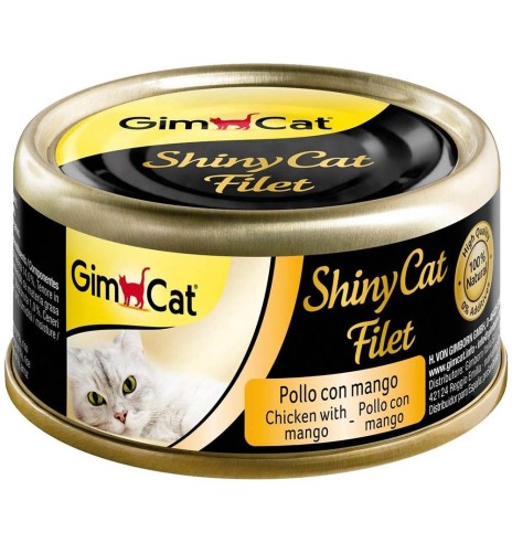 ShinyCat консервированный корм для кошек куриное филе с манго, в бульоне70 г (GimCat)