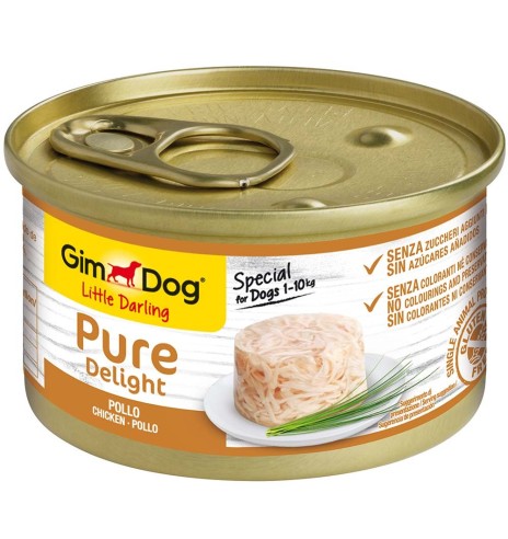 Pure Delight монопротеиновый консервированный корм для собак с мясом курицы в желе (GimDog - Little Darling)