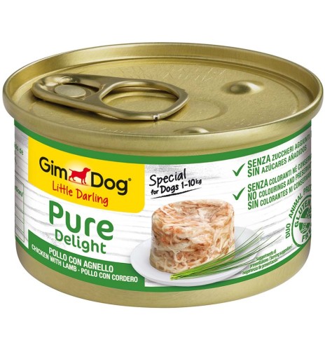 Pure Delight консервированный корм для собак с мясом курицы и бараниной в желе (GimDog - Little Darling)