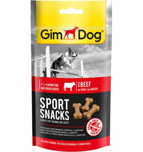 Sport Snacks treeningmaius koerale, veiseliha ja L-karnitiiniga, teraviljavaba (GimDog)