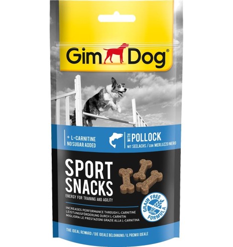 Sport Snacks лакомство для дрессировки собак, с минтаем и L-карнитином, беззерновое (GimDog)