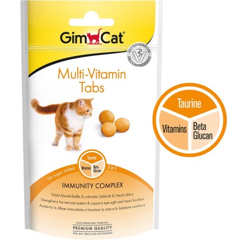 Лакомство в таблетках для кошек, поливитамины, поддерживающие иммунную систему Every Day Multi-Vitamin Tabs (GimCat)