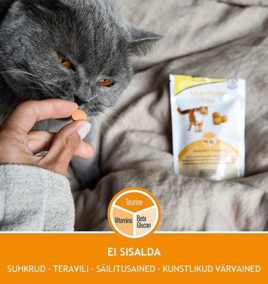 Tabletikujuline maius kassile, immuunsüsteemi toetav multivitamiin Every Day Multi-Vitamin Tabs (GimCat)