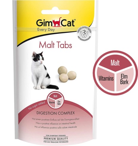Лакомство в таблетках для кошек, поддержка здоровья кишечника Every Day Malt Tabs (GimCat)