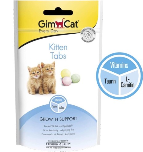 Способствующие росту витамины в таблетках для котят Every Day Kitten Tabs (GimCat)