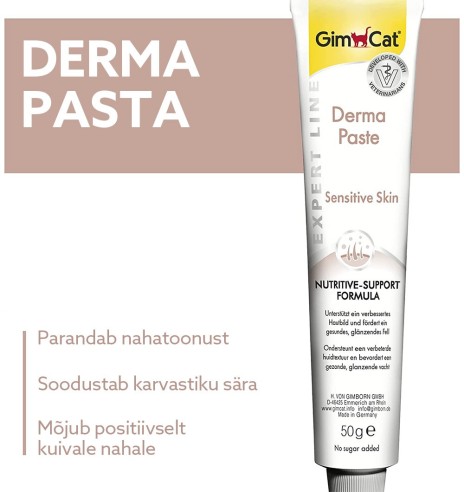 Derma pasta kassile, naha ja karvastiku tervist toetav Derma Paste Expert LIne (GimCat)