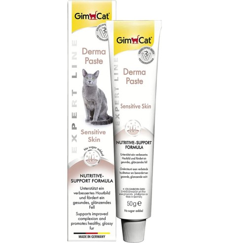 Паста для кошек, поддерживающая здоровье кожи и шерсти Derma Paste Expert LIne (GimCat)