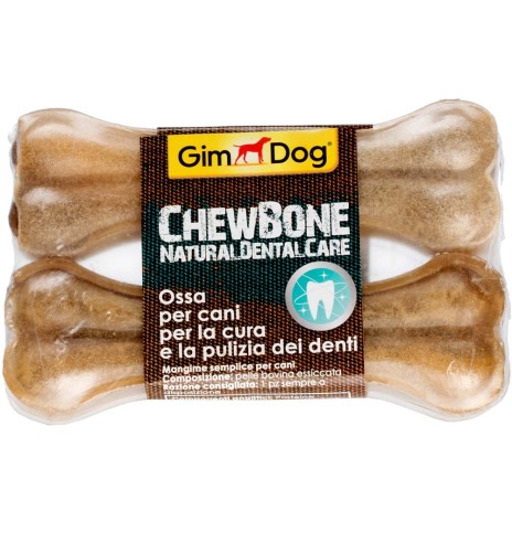 Жевательная кость из натуральной коровьей кожи, упаковка 2 шт 120 г, Chew Bone (Gim Dog)